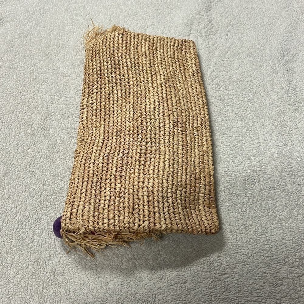 BTB Los Angeles Sera Pom Pom Raffia Clutch - Picture 3 of 6